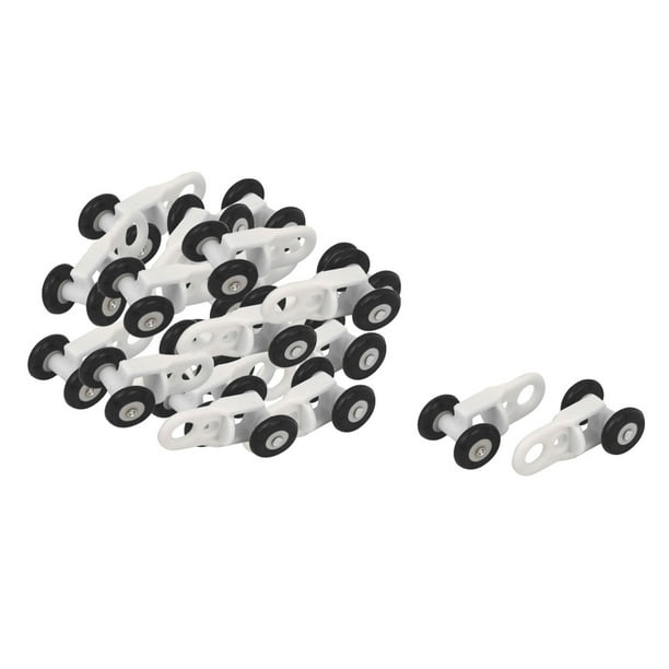 Window Curtain Track Rail Double Roller Glider 0.5" Dia Wheel 20pcs