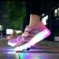thumbnail image 4 of Zapatillas de skate Ufatansy LED recargables para niños, dobles, rosas, 4 of 5