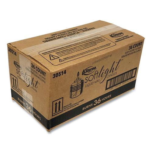 Sterno® Soft Light® Liquid Wax, 36-Hour Burn, Carton Of 36 Bottles