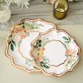 thumbnail image 3 of BalsaCircle 25 White 10" Floral Disposable Dinner Salad Paper Plates Rose Gold Scallop Trim Events Decorations, 3 of 8