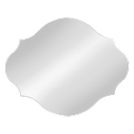 Scalloped Mirror - DesignOvation Reign Frameless Oval Scalloped Beveled Mirror