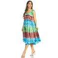 thumbnail image 3 of Sakkas Desert Sun Caftan Dress / Cover Up - Green / Blue - One Size, 3 of 5