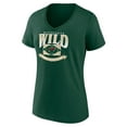 thumbnail image 2 of Women's Green Minnesota Wild Slapshot V-Neck T-Shirt, 2 of 3