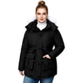 thumbnail image 3 of Wantdo Women's Plus Size Recycled Snow Coat Waterproof Winter Parka with Breathable Lining & Adjustable Hood Black 3XL, 3 of 9