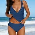 thumbnail image 5 of TaTaai Women's Tankini Two Piece Swimsuit Adjustable Spaghetti Straps Back Tie Design Soft Breathable Fabric Comfortable Casual Swimwear for Beach Pool Vacation Gift, 5 of 9
