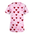 thumbnail image 5 of Valentines Day Scrub Tops Women, Heart Blouses for Women, Short Sleeve V Neck Shirts Women's Valentine's Day Printed Blouse with Pockets Nurse Tops Short Sleeved V-Neck Tops Shirt, 5 of 5