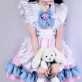 thumbnail image 2 of Traje de sirvienta de Anime Lolita Kawaii, traje de sirvienta Rosa + azul, falda Lolita, lindo disfraz de Cosplay japonés, traje de Anime, 2 of 5