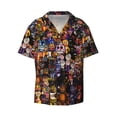 thumbnail image 2 of Lsque Five Nights At Freddy'S print Men's Cuban Collar Short Sleeve Shirt Summer Beachwear Casual Button Down Fashionable Vacation Leisure Shirt-Medium, 2 of 7
