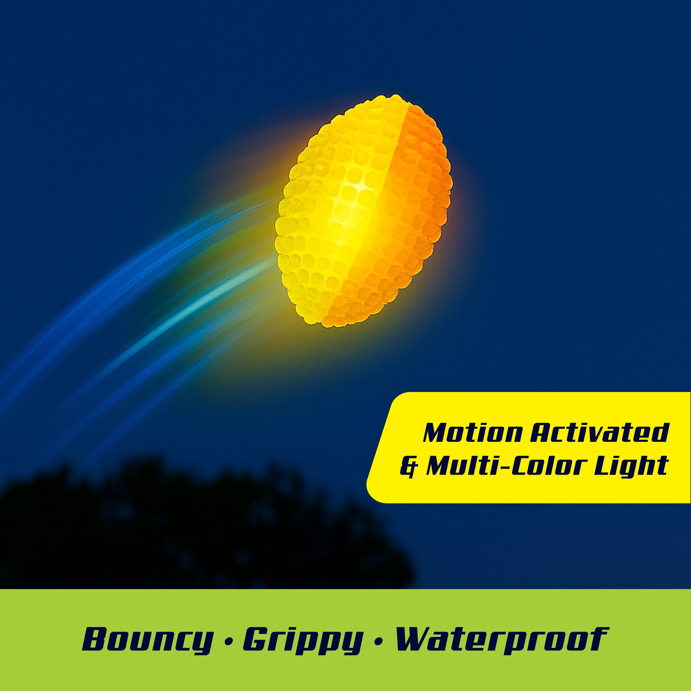 (3 pack) Best Brands Motion Activated Light Up Toss Football for Ages 4+