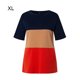 thumbnail image 1 of Camiseta de mujer Color Block Blusa de manga corta con cuello redondo, Color naranja, XL Inevent AP002555-49, 1 of 7