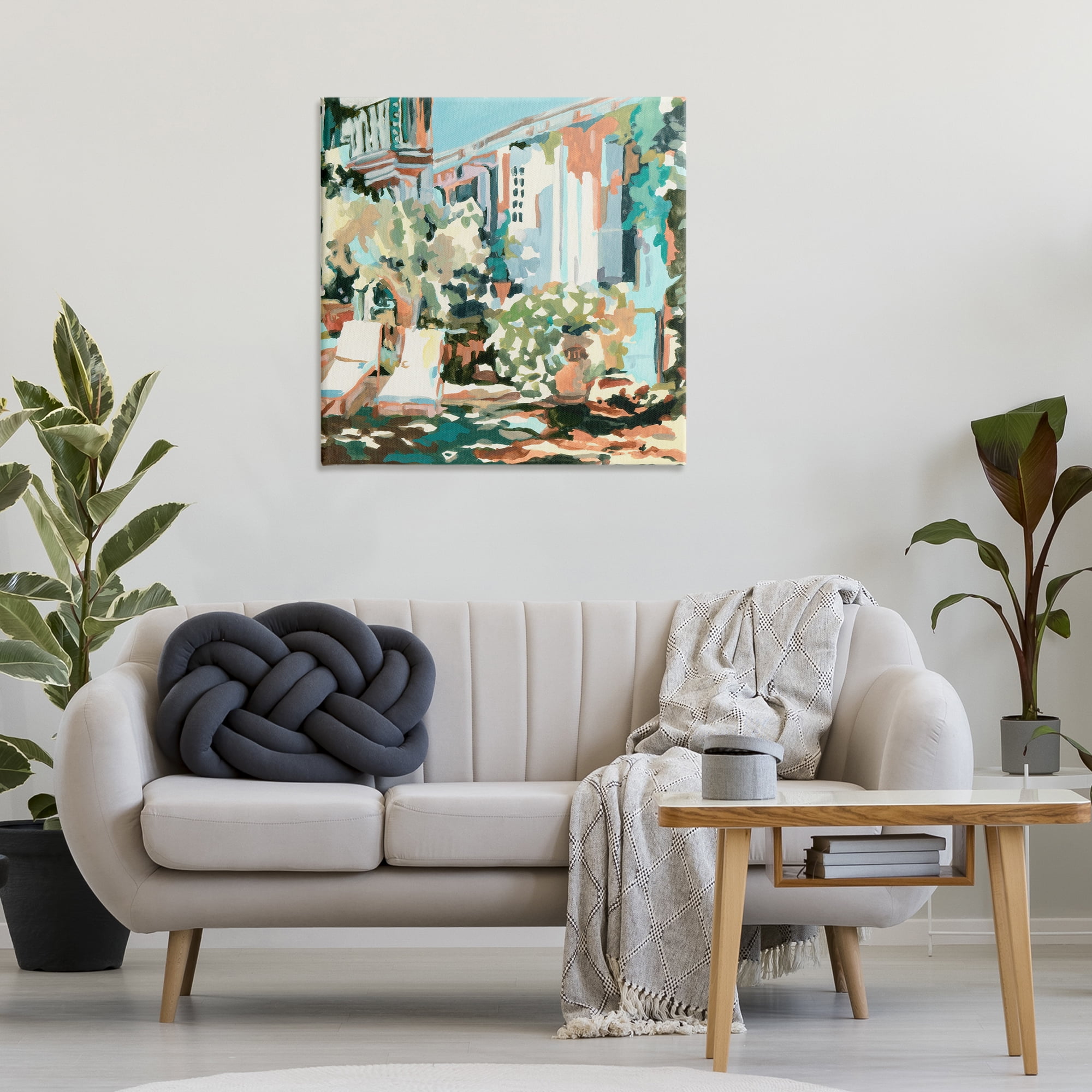 Stupell Industries City Street Abstraction Scenic & Cityscapes Painting Wrapped Canvas Art Print Wall Art, 30 x 30