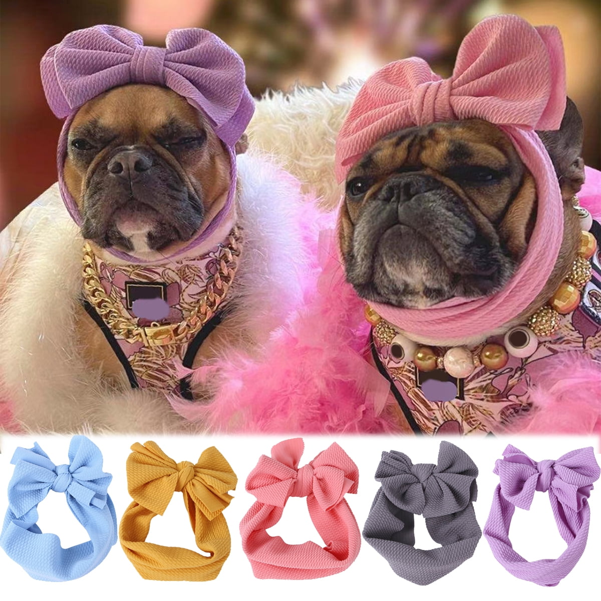 Meidiya Cute Bow Headband Costume for Dogs and Cats,Soft Dog Bow