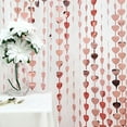 thumbnail image 4 of BalsaCircle Metallic Rose Gold Heart 6 feet Foil Tassels Fringe Backdrop Curtains Party, 4 of 8