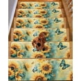 thumbnail image 2 of Stair Treads for Wooden Steps, Sunflower Butterfly Peel and Stick Stair Treads with Adhesive, Retro Green Yellow Pastoral Floral Non Slip Indoor Stairs Runner Rugs Mats for Elders Dogs 8"x30"4PCS, 2 of 7
