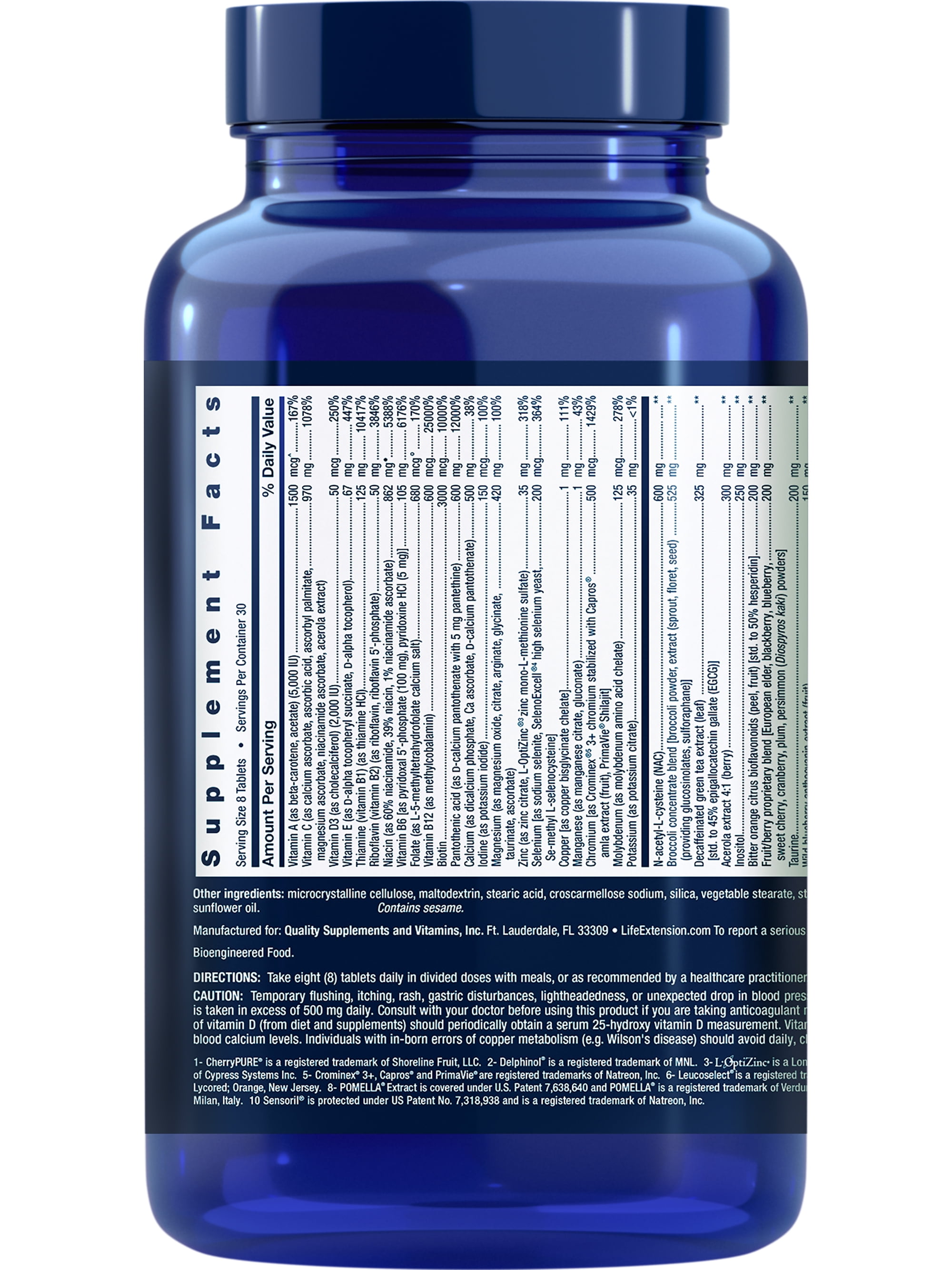 Life Extension Mix Tablets with Extra Niacin – Vitamin, Mineral, Fruit and Vegetable Supplement - Complete Daily Veggies Blend for Whole-Body Health - Gluten-Free - 240 Tablets