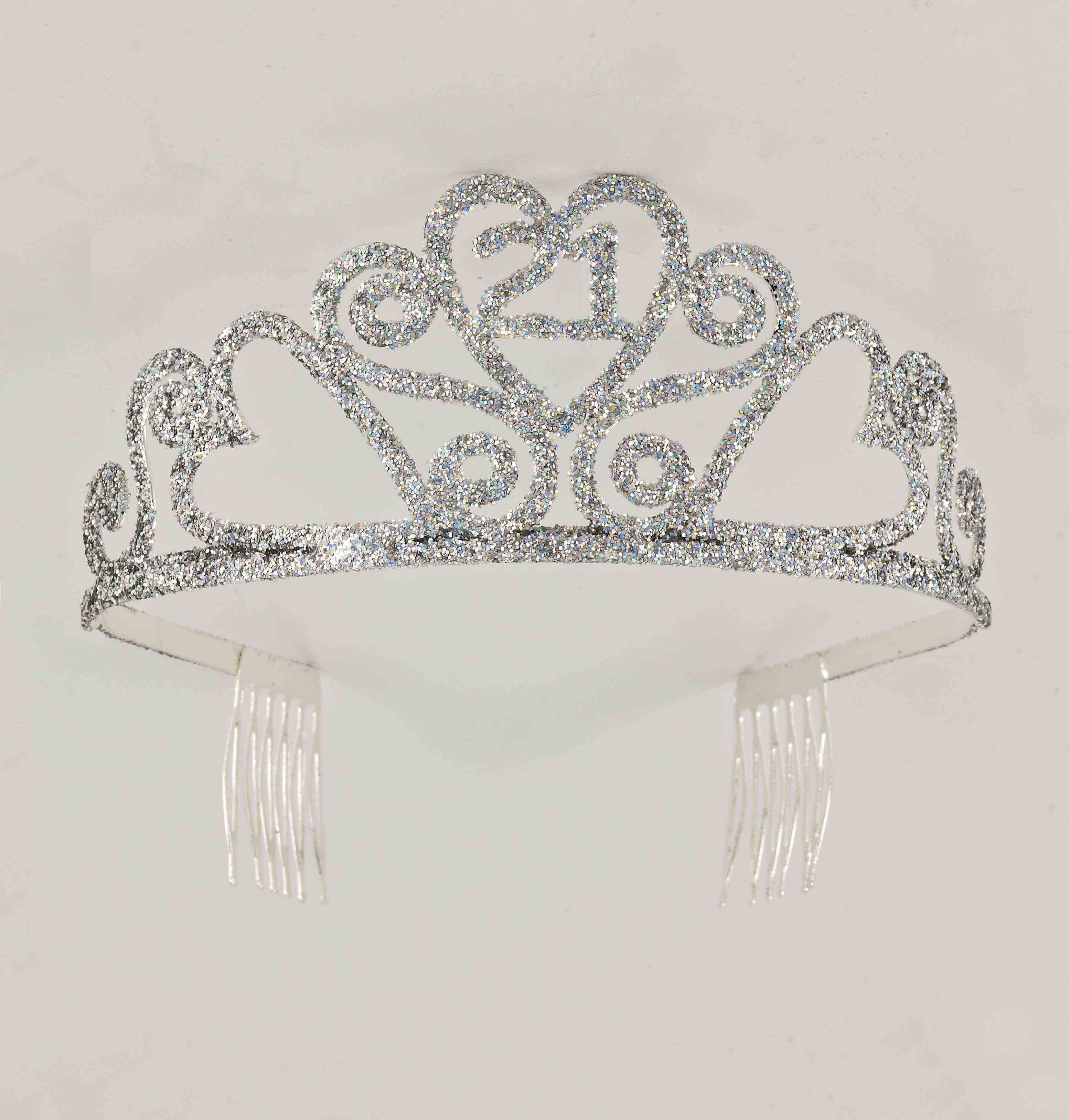 21 Year Birthday Princess Tiara Crown Party Princess Metal Silver Tiara