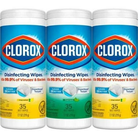 DDI 2379602 Clorox Disinfecting Cleaning Wipes, Pack of 3 - Case of 5