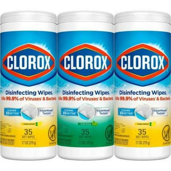 DDI 2379602 Clorox Disinfecting Cleaning Wipes, Pack of 3 - Case of 5