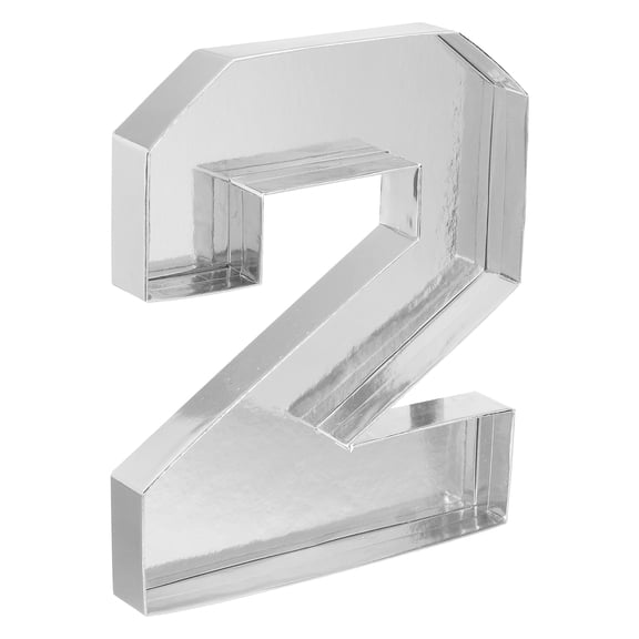 Uxcell 10" Cardboard Number, Number 2 Paper Box Fillable Tray Container for Mache Chocolate Candy Decorations, Silver