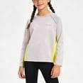 thumbnail image 3 of Girls Quick Dry Sun Sports Shirts Letter Print Raglan Long Sleeve Crew Neck Athletic Tops Fall Workout T-Shirts, 3 of 8