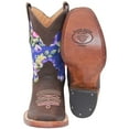 thumbnail image 2 of The Western Shops Kids Western Boot Girls Floral Cowboy Cowgirl Leather Brown Boot, 2 of 4