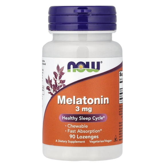 NOW Foods Melatonin, 3 mg, 90 Lozenges