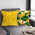 thumbnail image 4 of Banana Pillow Covers 20x20 Inch Set of 4 Cotton Linen Decorative Throw Pillow Cases Tropical Fruit Banana Green Leaf Pattern Outdoor Square Cushion Covers for Home Sofa (Banana, 20" x 20"), 4 of 5