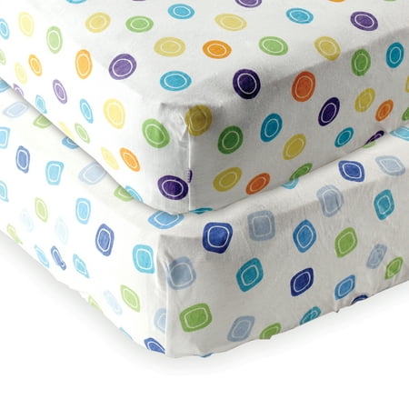Luvable Friends Baby Boys' and Girls' Fitted Pack N Play Sheet, 2-Pack, Choose Your