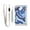Blue Black White Marble, variant on Nylon Trifold Card Wallet with ID Window Zipper Pocket for Men Women Teen Shamrocks Floating in Air