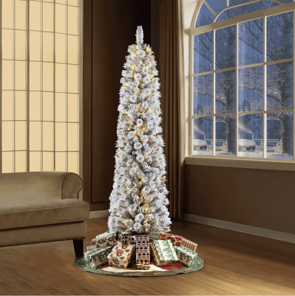 7 Foot Colorado LED Flocked Christmas Tree Display
