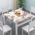 thumbnail image 3 of Pioneer Flower Floral Print Pattern Square Fitted Tablecloth with Elastic Edge,Square Table Cover,Washable Elastic Table Cover for Home Kitchen Party Decor 36"x36", 3 of 6
