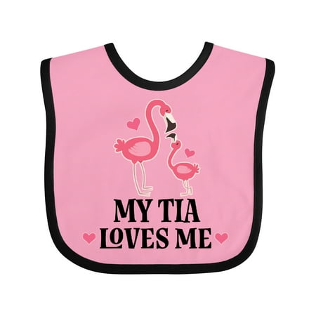 

Inktastic My Tia Loves Me Niece Flamingo Gift Baby Girl Bib