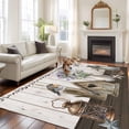 thumbnail image 2 of Vintage Flowers Area Rugs 8'x10', Washable Small Throw Rugs for Living Room Patio, Wooden Birds Retro Art Farmhouse Indoor Outdoor Rug Non-Slip Low Pile Carpet Runner Reversible Floor Mats, 2 of 8