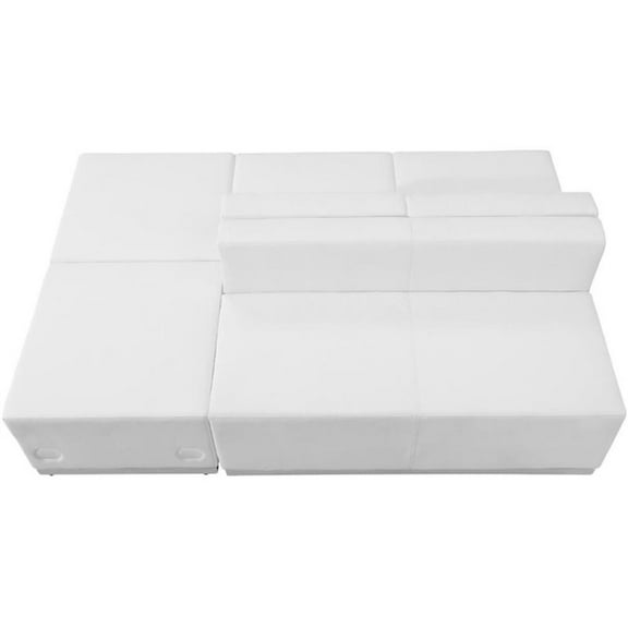 Flash Furniture HERCULES Alon Series Melrose White LeatherSoft Reception Configuration, 4 Pieces
