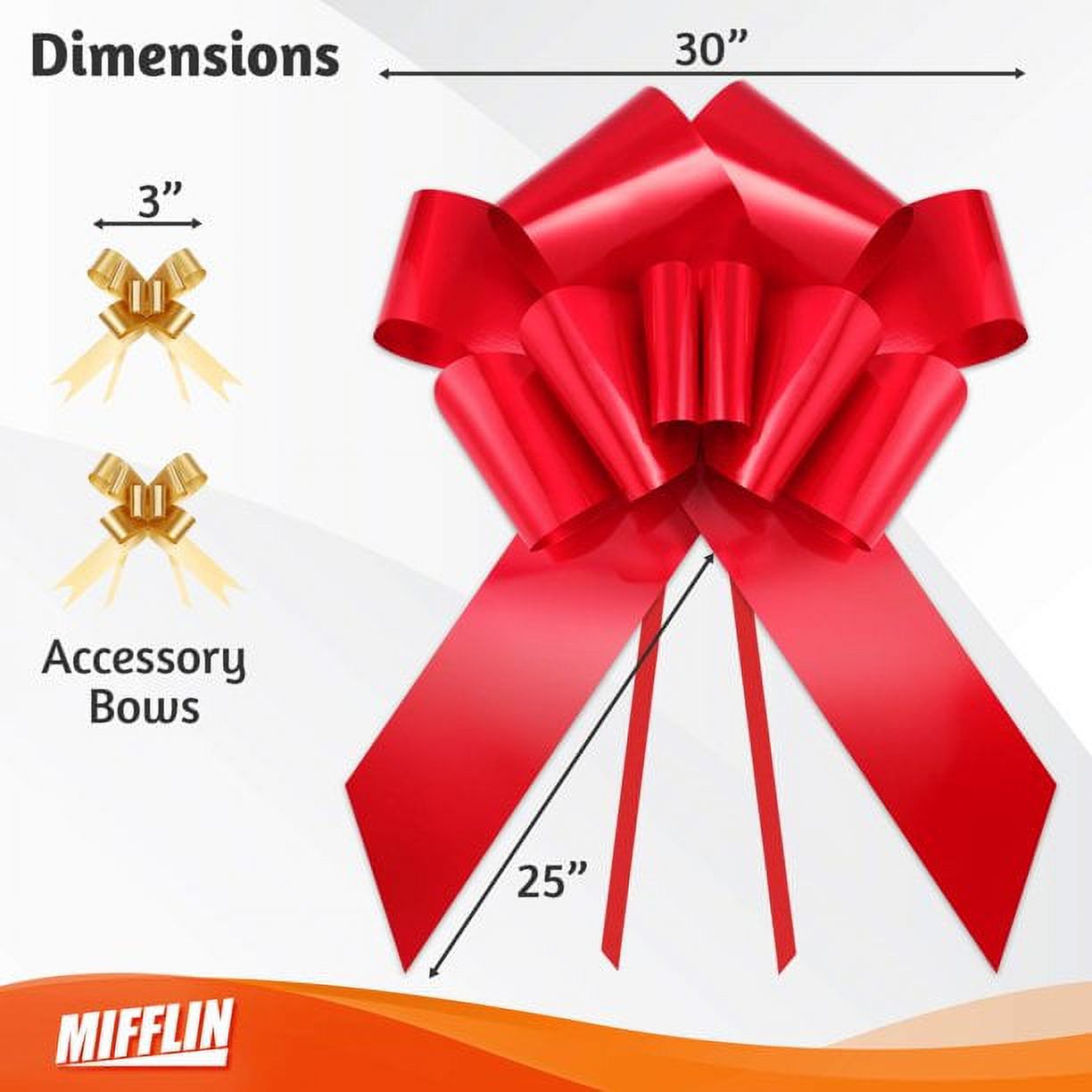 MIFFLIN 30-Inch Giant Red Butterfly Car Gift Bow photo 2