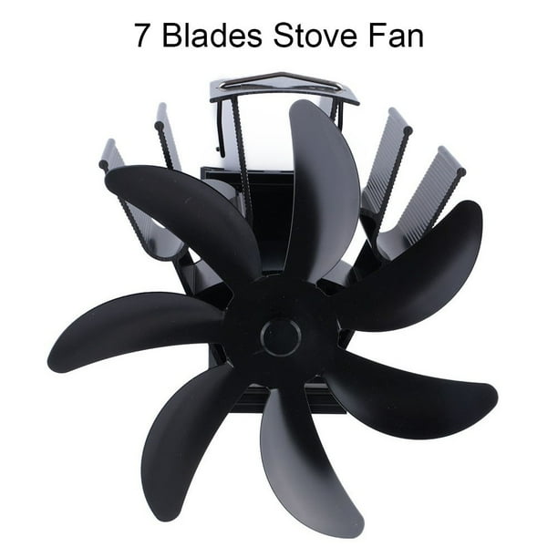 7 Blade Fireplace Fan Heat Powered Stove Fan Log Wood Burner Eco