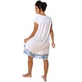 thumbnail image 4 of Women's Floral Polka Dot Cap Sleeves Embroidery Lace Nightgown , Regular Size Medium, Blue Color, 4 of 5
