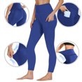 thumbnail image 2 of Cethrio Girls Leggings, Casual Athletic Stretchy High-waisted Yoga Pants with Pockets Blue Size 8, 2 of 7