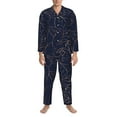 thumbnail image 4 of Bingfone Men'S Pajama Set 2 Piece Loungewear Pjs, Long Sleeve With Pajama Pants-Copper-Gold Gloss Outline, 4 of 9