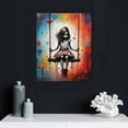 thumbnail image 4 of Nawypu  Canvas Wall Art Little Girl Swing Pictures Street Pop Art Paintings Contemporary Artwork Love Home Decor for Living Room Wooden Framed Gallery-wrapped Ready to Hang, 4 of 4