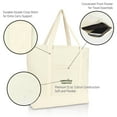 thumbnail image 4 of Dalix Ludicrously Capacious Embroidered Shopping Tote Bag in Natural, 4 of 5
