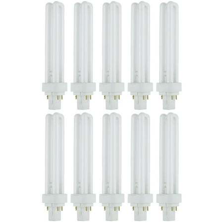 

10 Pack Sunlite 26 Watt PLD 4-Pin Double U-Shaped Twin Tube G24Q-3 Base Super White