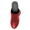 thumbnail image 4 of YDN Women Classic Closed Round Toe Mules Platform Mid Heels Slip On Buckle Strap Studded Sandals Casual Party Daily Outfit Shoes Size 7 Red, 4 of 4