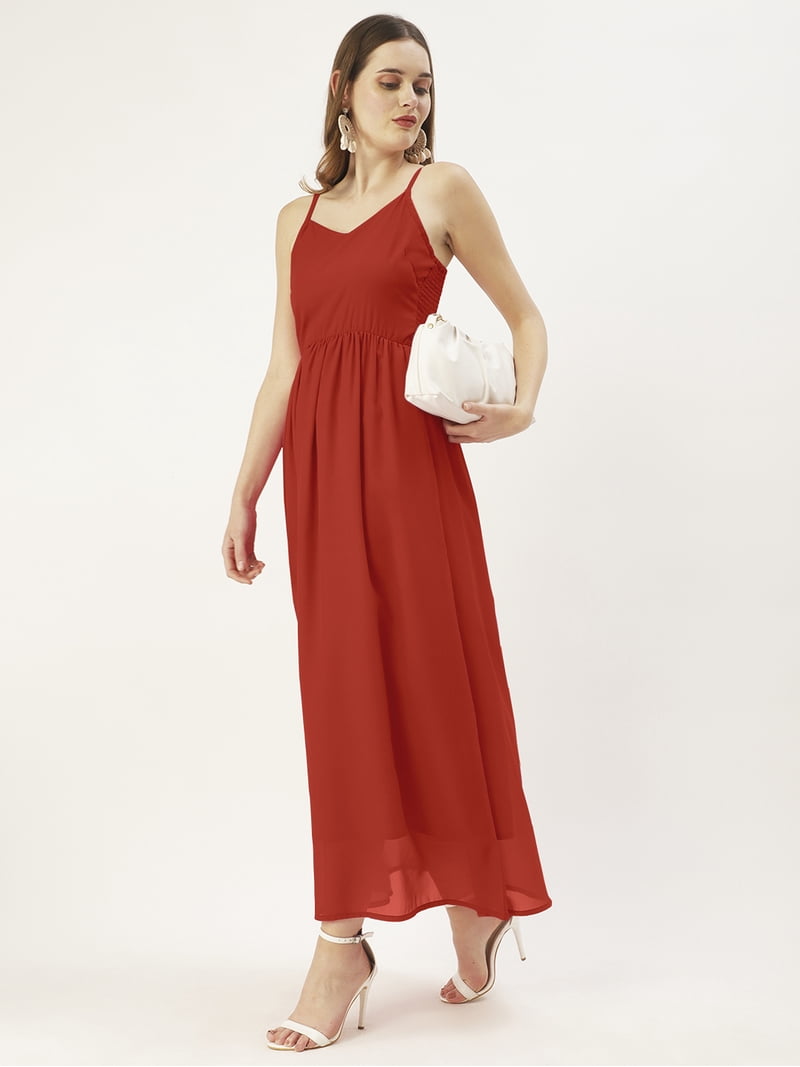 one piece dress ankle length DressBerry Womens Solid Poly Georgette Strappy Shoulders Smocked Back Light Weighted Flared Hem CasualSummerwear Beachwear Partywear All Purpose Missacc Ivory Bride A-Line digital pattern Color:GREY 100% viscose