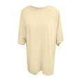 thumbnail image 4 of Razzly Men's Casual Short Sleeve T Shirt Round Neck Basic Tee Loose Fit Summer Top Comfortable Breathable Daily Wear for Women Compression Shirt Long Sleeve Womens Top Womens Loose Athletic(Beige,XL), 4 of 4