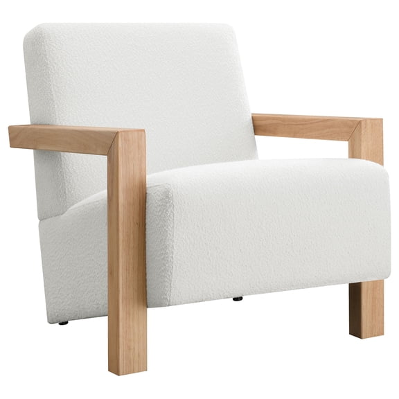 Coaster Fitzroy Boucle Upholstered Accent Arm Chair, Ivory