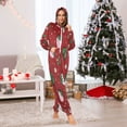 thumbnail image 4 of 1 Piece Adult Onesie Pajamas Cozy & Loose-Fit Sleepsuit Loungewear with Pockets Cute Pink Strawberry Pattern X-Large, 4 of 7