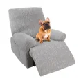 thumbnail image 4 of 4-Piece Recliner Chair Covers Stretch Jacquard Chair Covers for Reclining Chair Recliner Slipcovers for Living Room Soft Recliner Protector with Pocket, Light Grey, 4 of 10