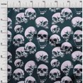 thumbnail image 3 of oneOone Rayon Teal Blue Fabric Skull Sewing Craft Projects Fabric Prints By Yard 56 Inch Wide, 3 of 4