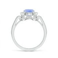 thumbnail image 2 of Angara Natural 1.6 Ct. Tanzanite with Diamond Halo Ring in 14K White Gold for Women (Ring Size: 12), 2 of 8